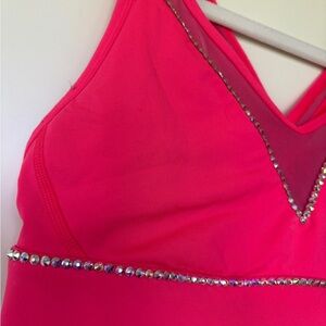 Women's Pink Embellished sports bra